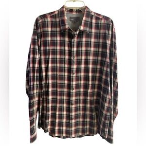 Vince Red and Black Plaid Casual Shirt men XL